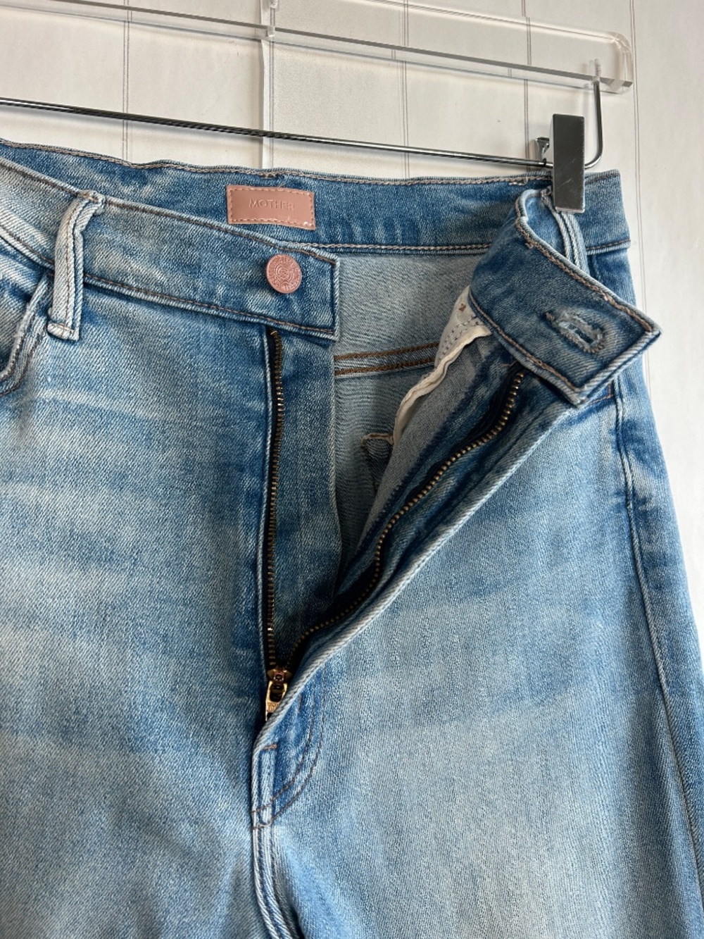 Mother jeans size 30 The Hustler Ankle Fray blue Au Revoir light wash - Picture 6 of 15